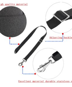 Premium Horse Blanket Sheet Leg Straps, Replacement Stretchy Belly Strap with Swivel Snaps and Sewn Loop End, Adjustable Length from 22 to 40 Inch Black (4 Pcs)