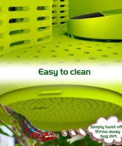 Professional Cricket Keeper Live Worm Organizer Tank with Rubber Seal, Dubia Roach Habitat with Bug Dirt Management Function, Perfect for Keeping Silkworm, Cricket,Dubia...