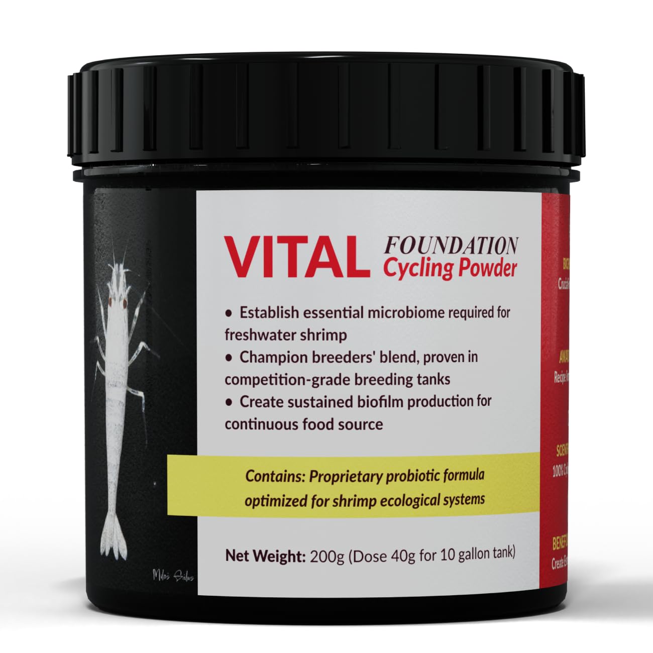 Professional Shrimp Tank Cycling Powder 40g - 100% Success Rate Tank Starter - Establishes Essential Microorganisms Culture - Biofilm for Crystal Red, Caridina & Neocaridina...