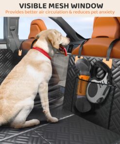 PROZAR Dog Car Seat Cover for Back Seat, Hard Bottom Back Seat Extender for Dog, Back Seat Pet Cover for Dogs - Supports 400lbs, Waterproof Heavy Duty Scratch Dog Hammock for...