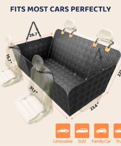 PROZAR Dog Car Seat Cover for Back Seat, Hard Bottom Back Seat Extender for Dog, Back Seat Pet Cover for Dogs - Supports 400lbs, Waterproof Heavy Duty Scratch Dog Hammock for...