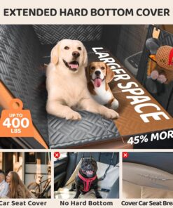 PROZAR Dog Car Seat Cover for Back Seat, Hard Bottom Back Seat Extender for Dog, Back Seat Pet Cover for Dogs - Supports 400lbs, Waterproof Heavy Duty Scratch Dog Hammock for...