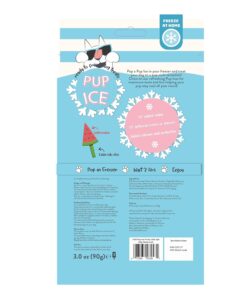 Pup Ice- Ready to Freeze at Home Dog Treats-Edible Chews for Small Breed Dogs & Puppies with Real Chicken to Keep Your Pup Cool Year Round, Fruity Lollies Watermelon Flavor, 3pcs