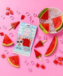 Pup Ice- Ready to Freeze at Home Dog Treats-Edible Chews for Small Breed Dogs & Puppies with Real Chicken to Keep Your Pup Cool Year Round, Fruity Lollies Watermelon Flavor, 3pcs