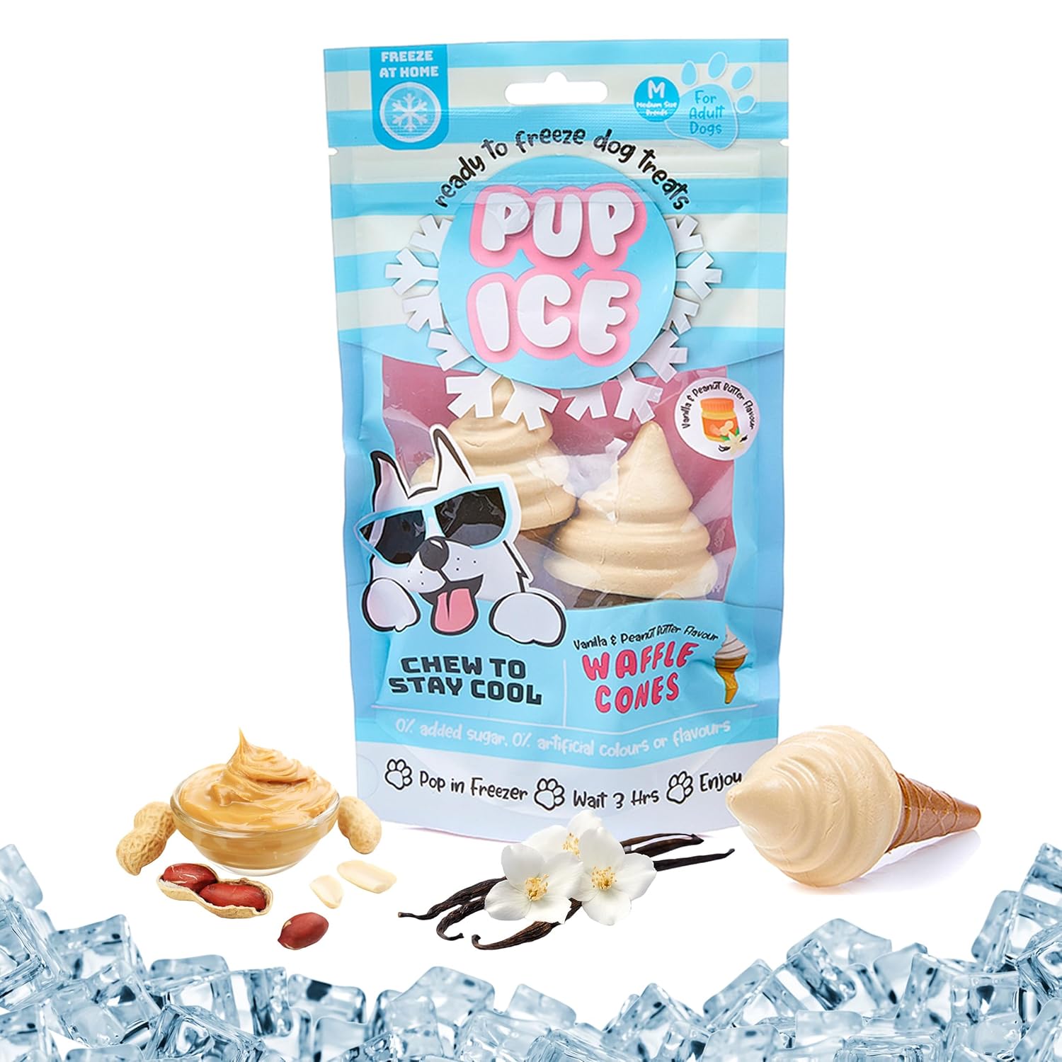 Pup Ice- Ready to Freeze at Home Dog Treats-Edible Chews for Small Breed Dogs & Puppies with Real Chicken to Keep Your Pup Cool Year Round, Fruity Lollies Watermelon Flavor, 3pcs