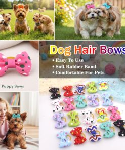 Puppy Hair Bows Small Dog Mini Rubber Bands Doggie Bowknot Pet Grooming Accessories 60pcs (30 Pairs) - Puppy Bows for Small Dogs Girl
