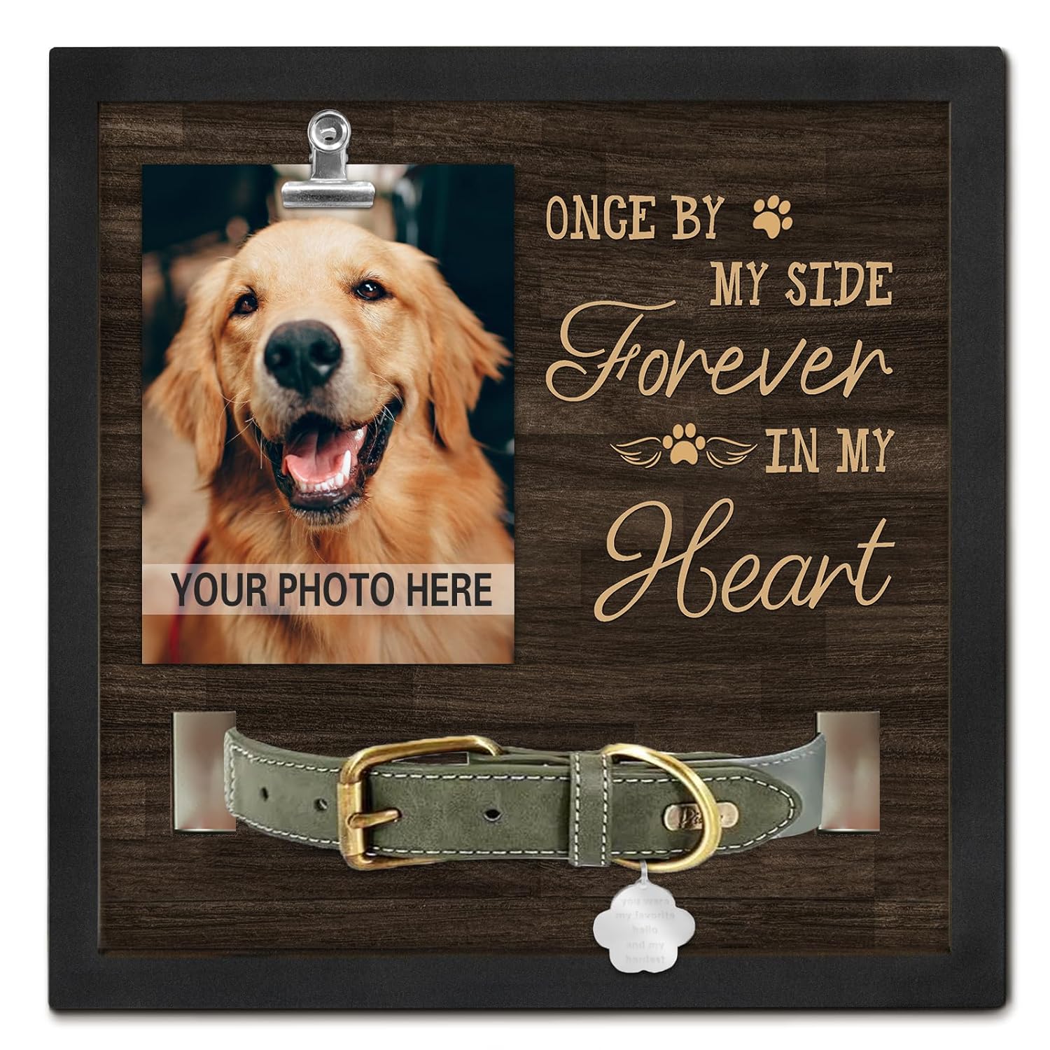 PUREFLY Dog Memorial Gifts for Loss of Dog, Loss of Dogs Sympathy Gift Pet Loss Sympathy Frame with Collar Holder, Pet Cat Remembrance Bereavement Gift