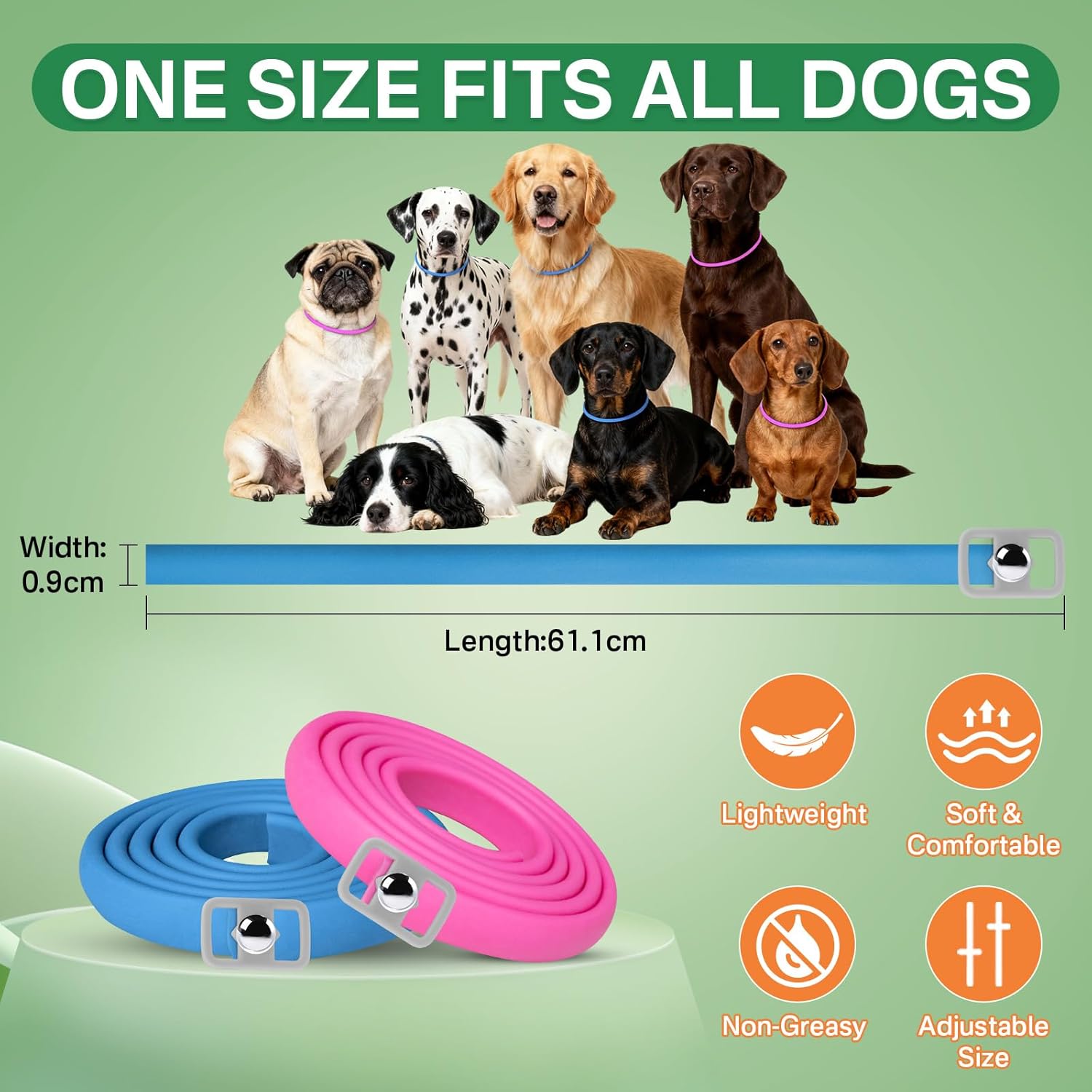 Puyrzoe Flea and Tick Prevention for Dogs Collar 4 Pack, Natural Flea Collar for Dogs 32-Month Full Protection, Adjustable Dog Tick Prevention for Puppy & Dog, Waterproof, 2...