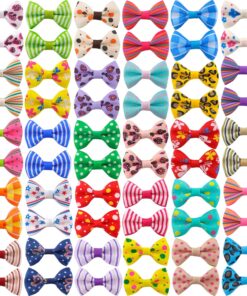 QingHan Dog Hair Bows Small Puppy Clips for Pet Grooming Accessories Doggy Gifts 60Pcs (30 Pairs)