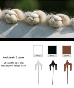 Quick Knot® Deluxe | Mane Clip for Braiding | Designed for Horses and Ponies | Reusable | 3 Colors, 2 Sizes (Black, XL)