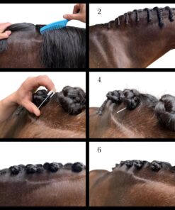 Quick Knot® Deluxe | Mane Clip for Braiding | Designed for Horses and Ponies | Reusable | 3 Colors, 2 Sizes (Black, XL)
