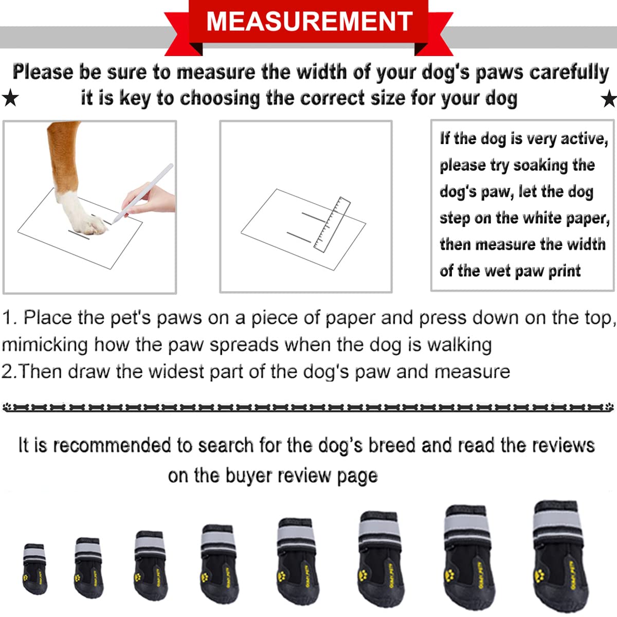 QUMY Dog Shoes for Large Dogs, Medium Dog Boots & Paw Protectors for Winter Snowy Day, Summer Hot Pavement, Water-Resistant in Rainy Weather, Outdoor Walking, Indoor Hardfloors...
