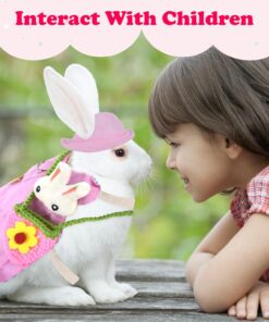 Rabbit Dress Bunny 2 Set, Rabbit Costume, Adjustable Pet Clothes with Leash, Hat, Mini Bag and Sling, Small Animal Accessories, Suitable for Rabbits, Ferrets, and Squirrels