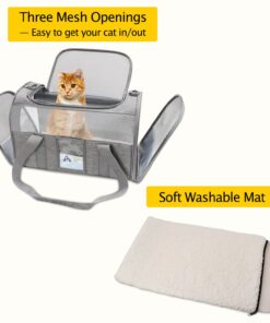 Refrze Cat Carrier,Dog Carriers for Small Dogs Medium Cats Pet Carrier up to 15 Lbs, TSA Airline Approved Cat Carrier Soft, Cat Dog Crate Travel Bag,Grey