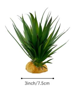 Reptile Artificial Plants Succulent Terrarium Decorative Desert Rainforest Plant Lizard Beard Chameleon Gecko Snake Amphibious Sea Turtle Tank Accessory (Agave-Set)