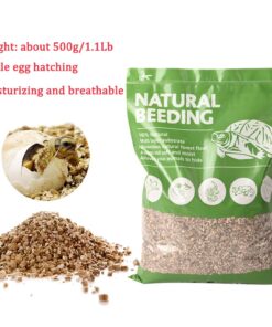 Reptile Feeding Box Turtle Transport Breeding Box Egg Incubator Container with 1.1lb Reptile Substrate Vermiculite Bedding for Snake Tortoise Lizard Hatching Eggs