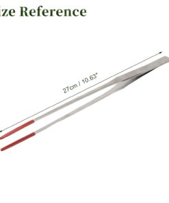 Reptile Feeding Tongs, Stainless Steel Lizard Feeding Tongs, Aquarium Straight Feeding Tweezers for Reptiles with Rubber Tip, Terrarium Feeding Tongs for Gecko, 10.63