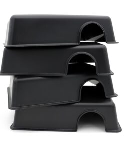 Reptile Hide Box Snake Hide Feel Secure and Safe, Gecko Hide (Black, Large 2 Pcs)