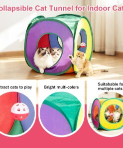Retro Shaw Cat Toys Pack 33Pcs, Interactive Kitten Toys for Indoor Kittens Cats, Collapsible Kitty Play Tunnel Tent Feather Wand Balls Bell Springs Mouse Kitty Toys for All...