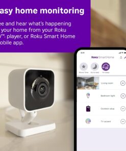 Roku Indoor Camera - Home Security - 2-Pack - Wired Security Camera & Pet Monitor with 1080p HD Color Night Vision, Works with Alexa & Google, Motion & Sound Detection, WDR &...