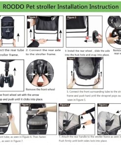 ROODO Escort 3 Wheel Dog Cat Pet Stroller for Small/Medium Dogs Cats Best Lightweight Foldable Portable Compact Jogger All Terrain Travel Pet Gear System Puppy Doggie Bunny...