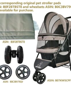 ROODO Escort 3 Wheel Dog Cat Pet Stroller for Small/Medium Dogs Cats Best Lightweight Foldable Portable Compact Jogger All Terrain Travel Pet Gear System Puppy Doggie Bunny...