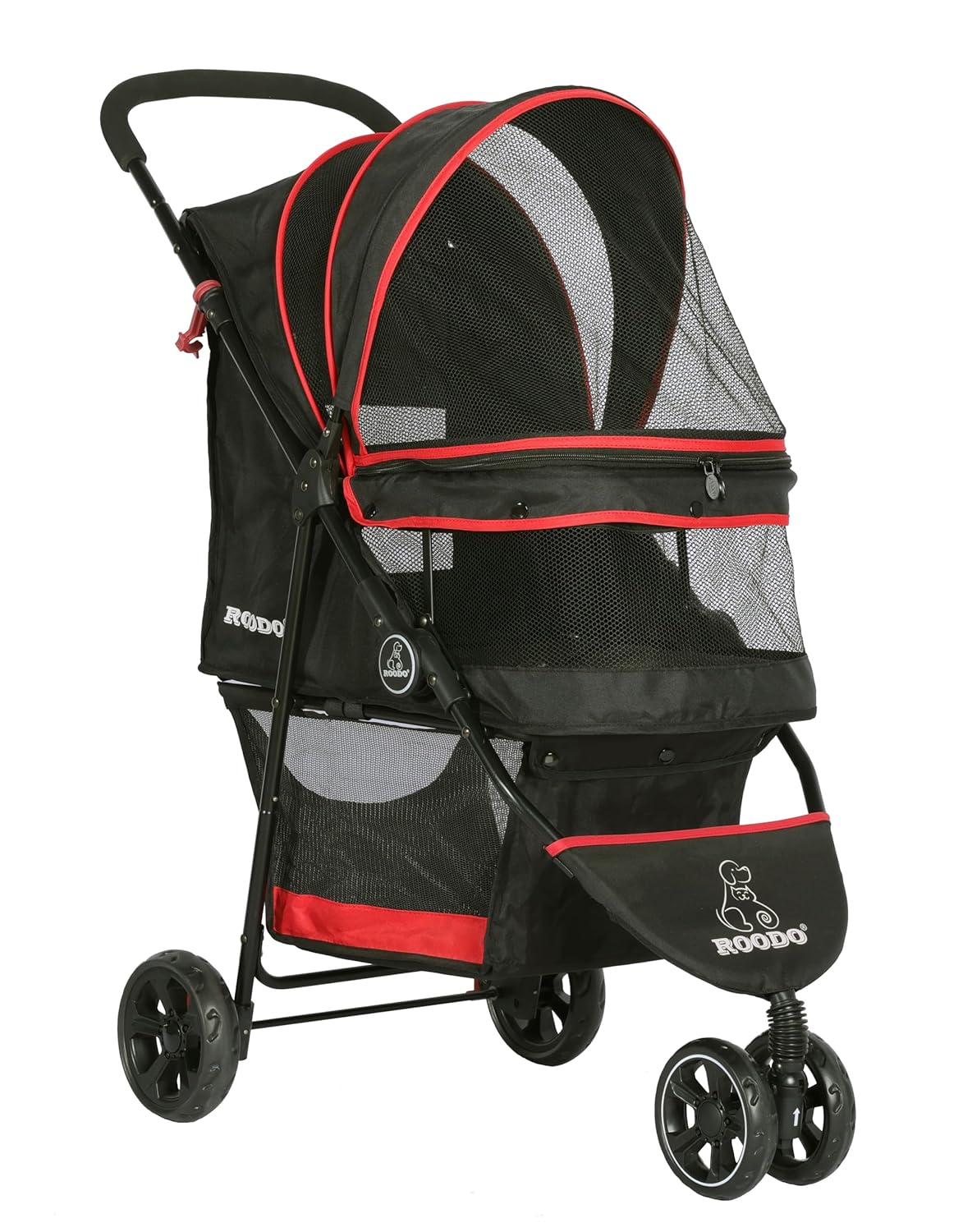 ROODO Escort 3 Wheel Dog Cat Pet Stroller for Small/Medium Dogs Cats Best Lightweight Foldable Portable Compact Jogger Travel All Terrain Pet Gear System Puppy Doggie Bunny...
