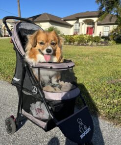 ROODO Escort 3 Wheel Dog Cat Pet Stroller for Small/Medium Dogs Cats Best Lightweight Foldable Portable Compact Jogger All Terrain Travel Pet Gear System Puppy Doggie Bunny...