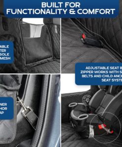 Ruff Liners Standard Back Seat Extender for Dogs, Black – As Seen on Shark Tank – Hard Bottom Platform for Cars, SUVs & Mid-Size Trucks – 400lb Support, Waterproof – Rigid Back...