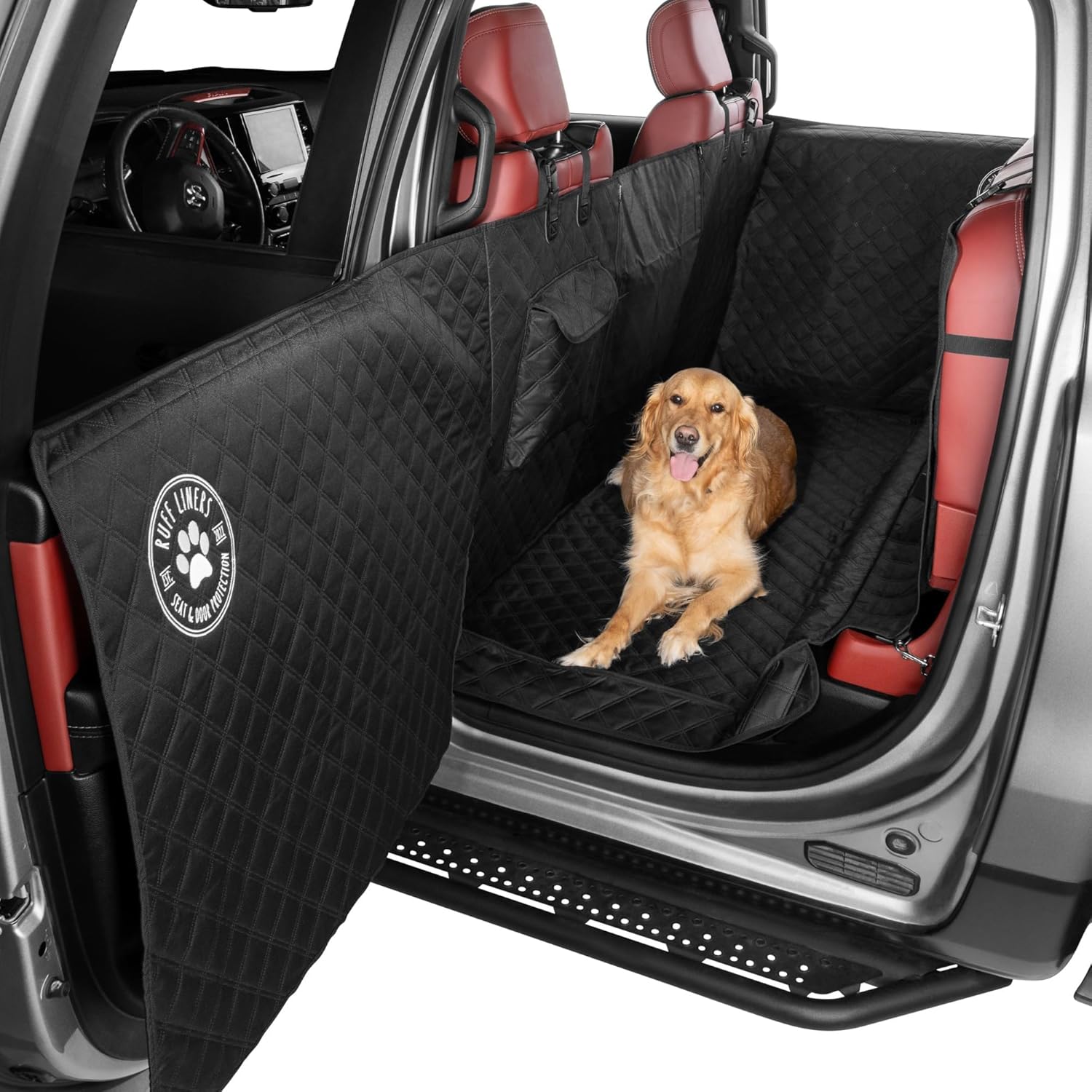 Ruff Liners XL Floor Cover with Door Protection, Gray – As Seen on Shark Tank – Fits Full‑Size Crew Cab Trucks with Fold‑Up Seats, Waterproof & Machine Washable – Sturdy XL Dog...