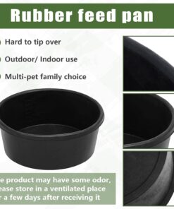 Sadnyy 2 Pcs 4 Quart/ 1 Gallon Rubber Feeder Pan, Rubber Feed Pan Utility Horse Feed Bucket Dog Bowl Horse Feeder for Cats Dogs Goats Chicken Dust Bath Container Animal Feeding,...