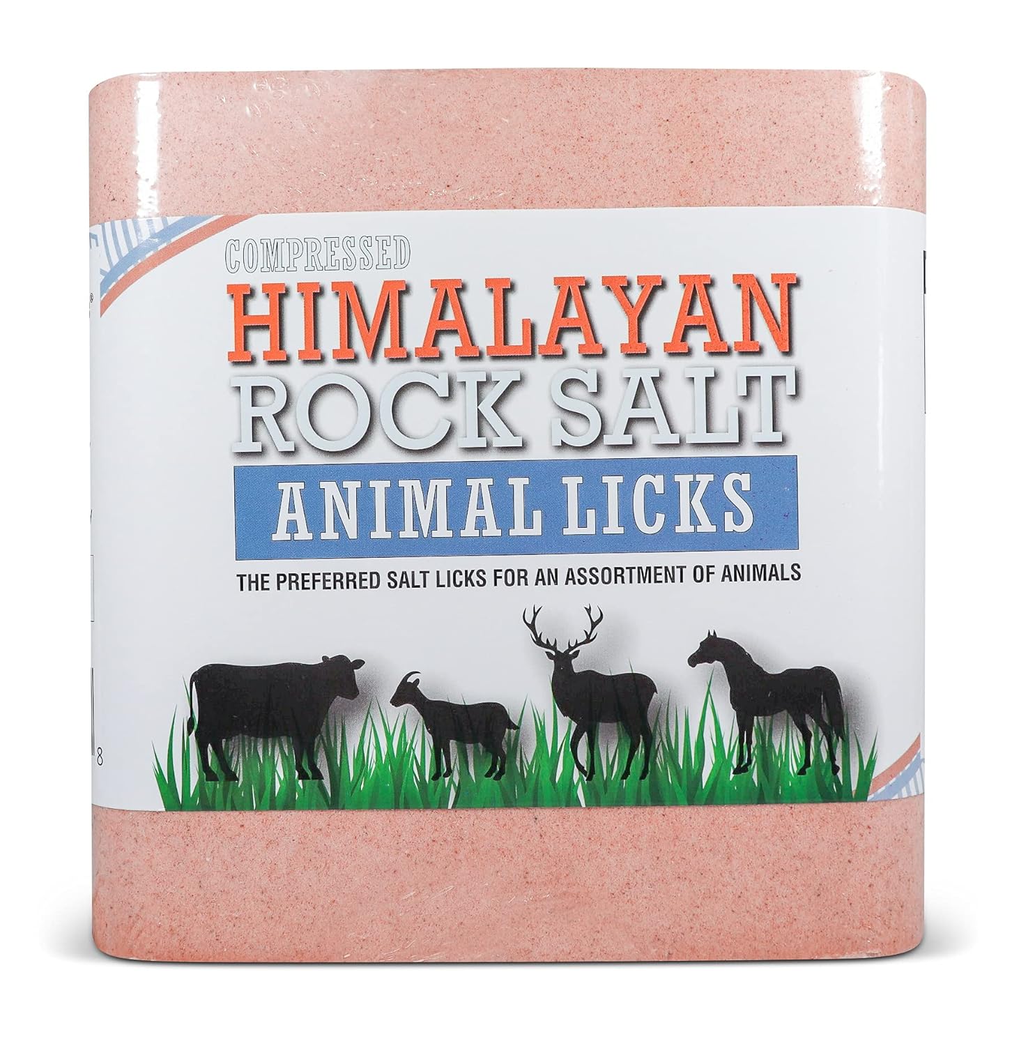 Salt Block for Deer & Horses – Compressed Mineral Salt Lick for Livestock, Cattle & Goats – Himalayan Secrets Pink Rock Salt Block (11LB/5KG, Block w/ Mounting Hole)