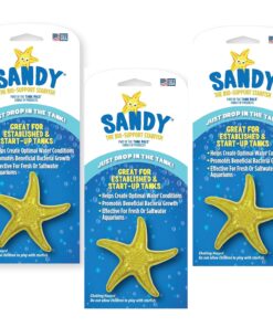 Sandy The Bio-Support Starfish - 1 Pack, Yellow- Promotes A Healthy Balanced Aquarium Ecosystem, Probiotic Growth, Tank Environment Control