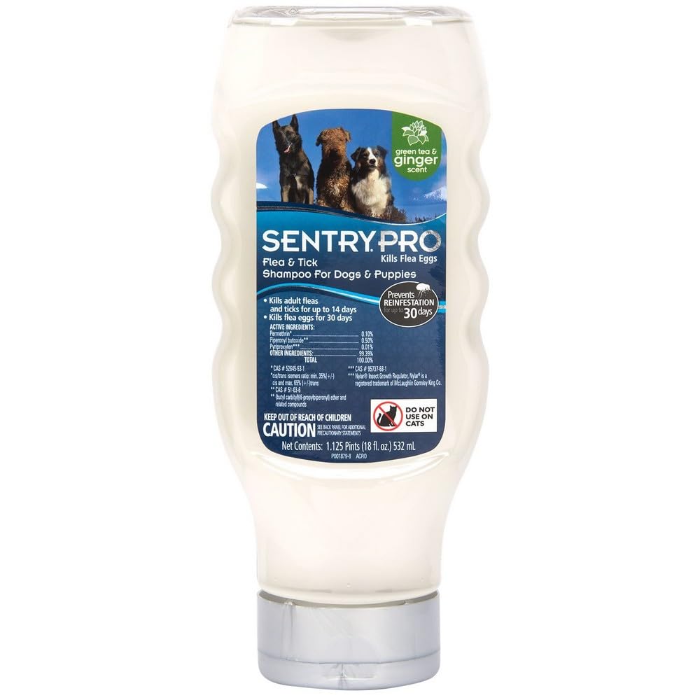 SENTRY Oatmeal Flea and Tick Shampoo for Dogs, Rid Your Dog of Fleas, Ticks, and Other Pests, Hawaii Ginger Scent, 63.5 oz