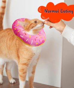 Seyezo Cat Cone Collar Soft, Adjustable Cat Recovery Collars Spay Cones to Stop Licking, Cute Donut E Collar After Surgery, Anti-Lick Wound Healing Elizabethan Collar for...
