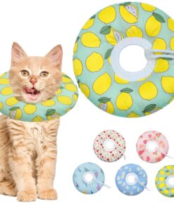 Seyezo Cat Cone Collar Soft, Adjustable Cat Recovery Collars Spay Cones to Stop Licking, Cute Donut E Collar After Surgery, Anti-Lick Wound Healing Elizabethan Collar for...