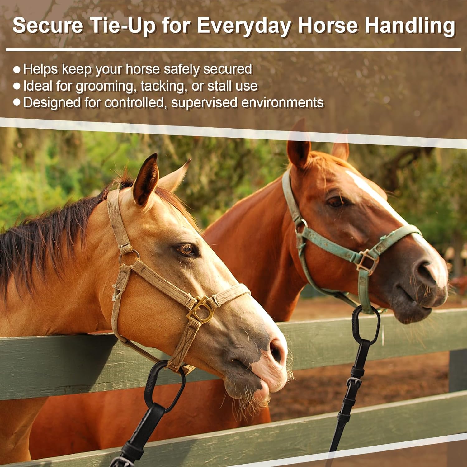 Shinylin 4 Pcs Protective Horse Blocker Tie Multi-Purpose Horse Clip Portable Versatile and Reusable Tie with Quick Release Under Heavy Pressure Design for When Secure is a...