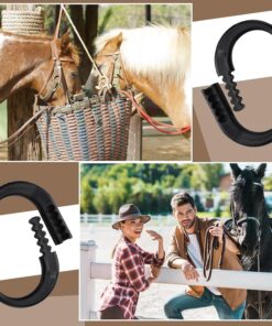 Shinylin 4 Pcs Protective Horse Blocker Tie Multi-Purpose Horse Clip Portable Versatile and Reusable Tie with Quick Release Under Heavy Pressure Design for When Secure is a...
