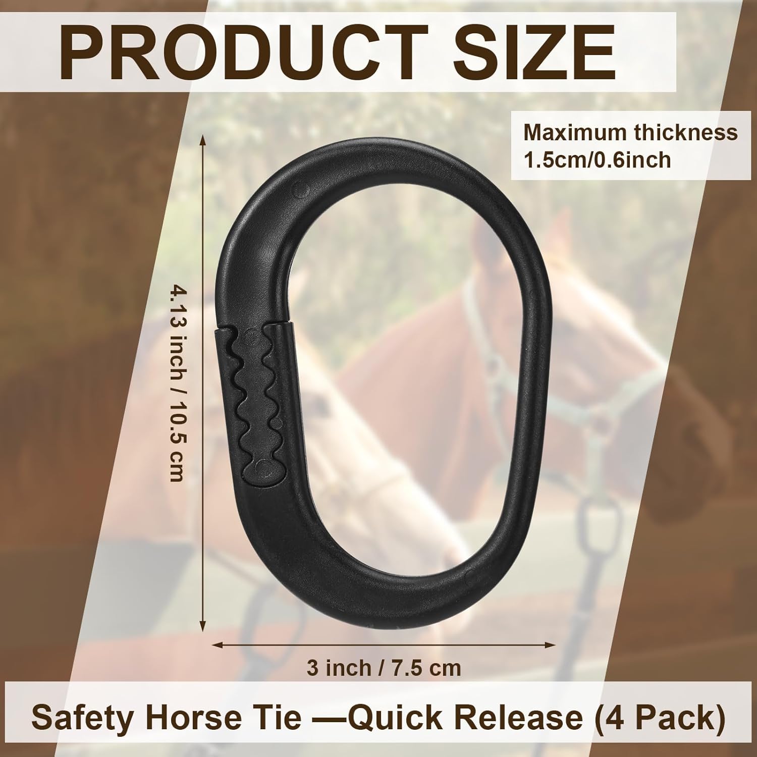 Shinylin 4 Pcs Protective Horse Blocker Tie Multi-Purpose Horse Clip Portable Versatile and Reusable Tie with Quick Release Under Heavy Pressure Design for When Secure is a...