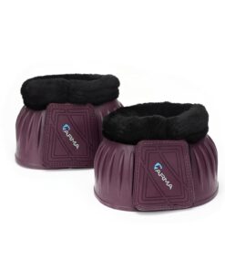 Shires Arma Overreach Fleece Bell Boots - Durable Gum Rubber with SupaFleece Trim and Double Velcro Black/Full