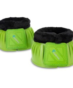Shires Arma Overreach Fleece Bell Boots - Durable Gum Rubber with SupaFleece Trim and Double Velcro Black/Full