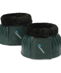 Shires Arma Overreach Fleece Bell Boots - Durable Gum Rubber with SupaFleece Trim and Double Velcro Black/Full