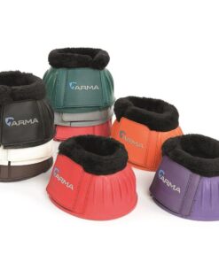 Shires Arma Overreach Fleece Bell Boots - Durable Gum Rubber with SupaFleece Trim and Double Velcro Black/Full
