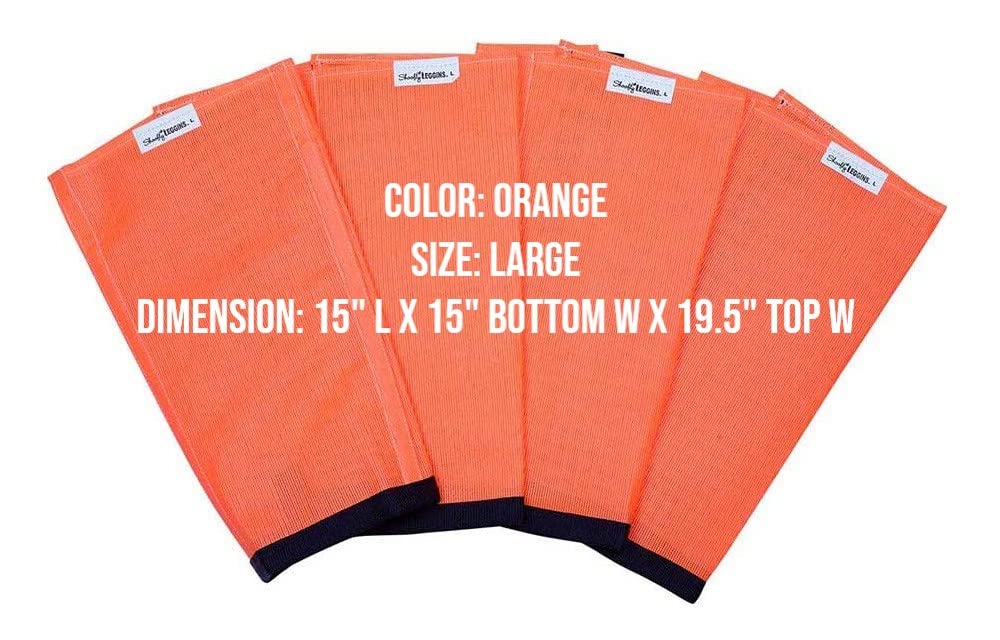 SHOOFLY Horse Leggins, Patented Loose Fitting Fly Boots, Breathable Plastic Mesh (Orange/Large)