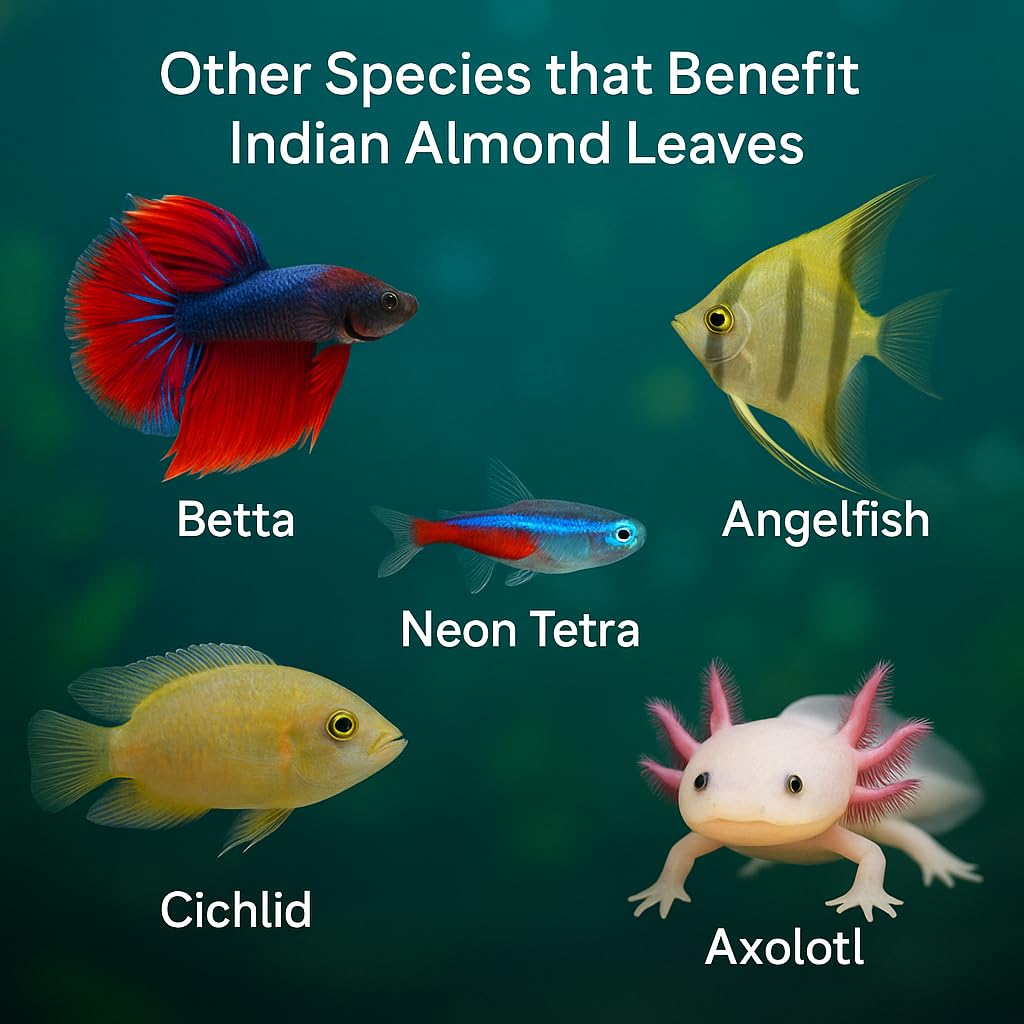 Shrimp Tank Accessories Indian Almond Leaves for Shrimps,Snails,Crayfish 10 Pack, 6” Dried Catappa Leaves for Aquariums, Betta Fish, Breeding Tanks,...