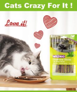 Silvervine Sticks for Cats Natural Catnip Kitten & Cat Chew Stick Toys Chew Sticks Teeth Molar Chewing Toys for Cat Kitty Gifts