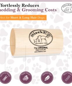 SleekEZ Dog Brush for Shedding & Dog Grooming Supplies | Pet Hair Removal Tool | Great For All Fur Types | For Short, Medium, & Long Hair Pets | Reduces Shedding by 95% | Made...