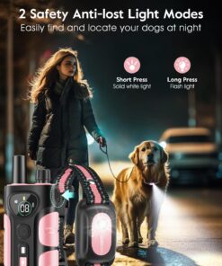 SLOPEHILL Dog Shock Collar,4200FT Dog Training Collar with Remote,IPX8 Waterproof E-Collar with Beep,Vibration,Shock,Flash Light,No Shock Mode,Electric Shock Collar for Small...