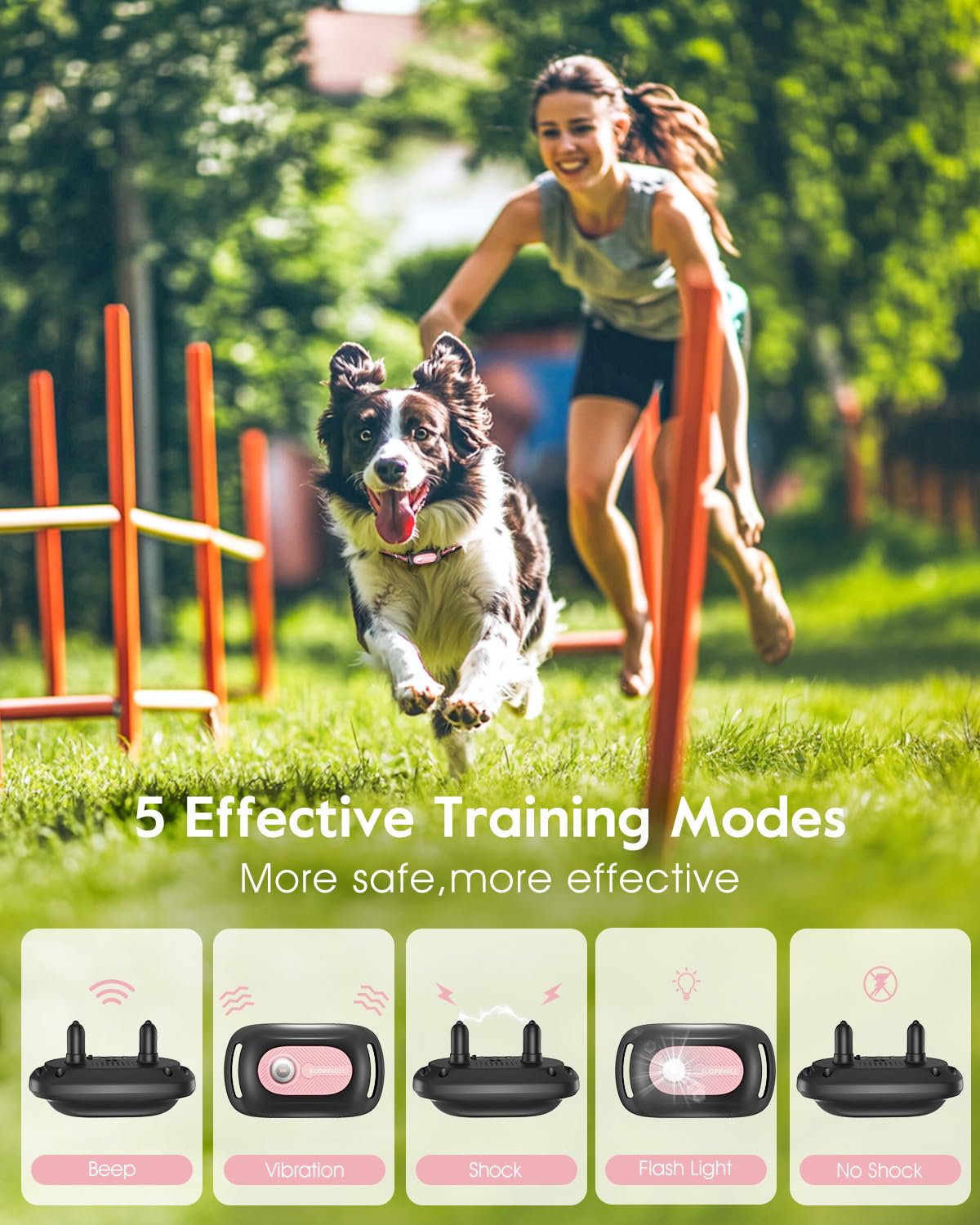 SLOPEHILL Dog Shock Collar,4200FT Dog Training Collar with Remote,IPX8 Waterproof E-Collar with Beep,Vibration,Shock,Flash Light,No Shock Mode,Electric Shock Collar for Small...