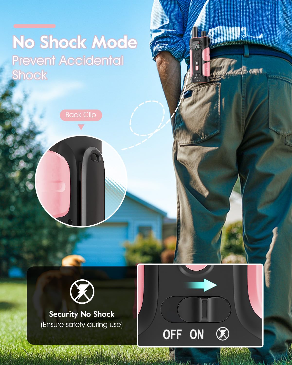 SLOPEHILL Dog Shock Collar,4200FT Dog Training Collar with Remote,IPX8 Waterproof E-Collar with Beep,Vibration,Shock,Flash Light,No Shock Mode,Electric Shock Collar for Small...
